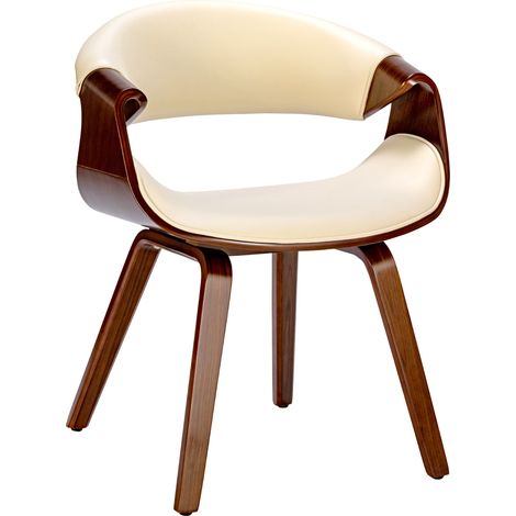 Sedia da pranzo Foley Noce/crema Finta pelle