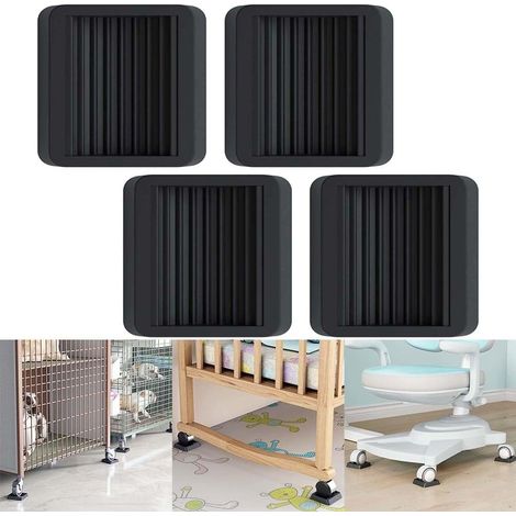 Lot de 4 coupelles en caoutchouc noir 80 x mm, protections sol (1/5)