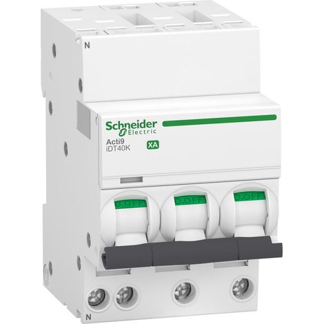 Acti9 iDT40K XA - disjoncteur modulaire - auto/vis 3P+N 40A courbe C - 4,5kA