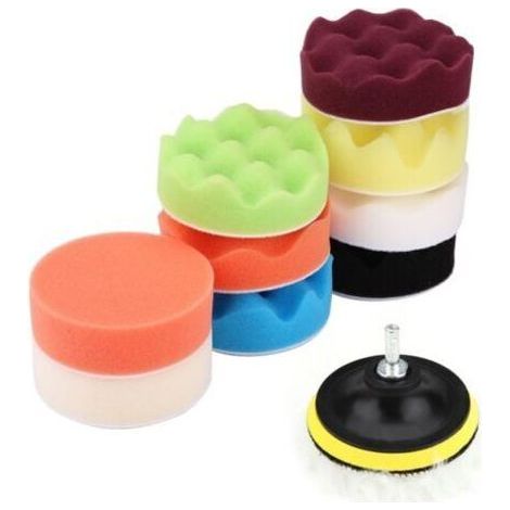 Kit de tampons de polissage éponge 12 pièces 3 pouces pour polisseuse de voiture avec adaptateur