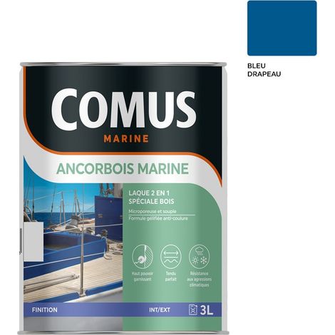 ANCORBOIS MARINE BLEU DRAPEAU 3L- Laque microporeuse pour la protection et la décoration des bois et dérivé (1/4)