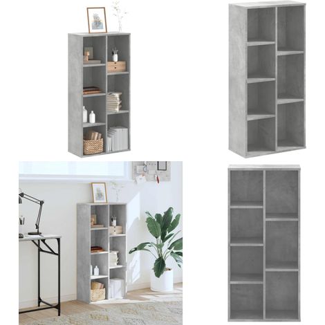 Estantería de madera de ingeniería gris hormigón 50x25x105 cm - Almacenamiento - Estantería gris hormigón