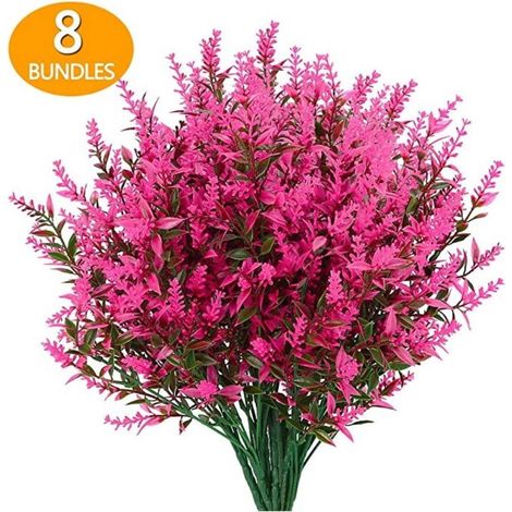 bouquets de lavande artificielle en plastique résistant aux UV, pour la décoration intérieure, idéale pour les terrasses d'hôtels et les jardins. (1/5)