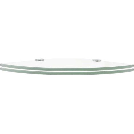 vidaXL Estantes esquina 2 uds soportes cromados transparente 25x25 cm (1/2)