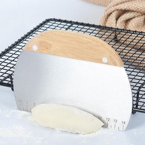 coupe-pte Pain Et Pizza Carr Courbe 2 Pices - Grattoir En Acier Inoxydable - Grattoir Multifonctionnel Pour Plan De Cuisson (1/5)