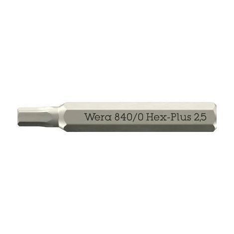 Punta destornillador Wera 840 micro Hex Plus 2,5 mm 30 mm