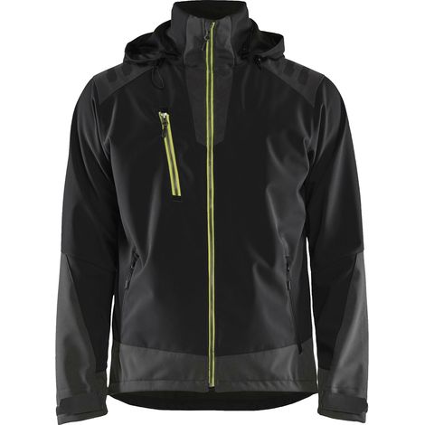 BLAKLADER Giacca Softshell idrorepellente T.4XL - NERO/GIALLO - 474925139933-4XL