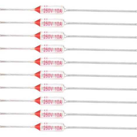 10pcs Metal Shell Fusible Thermique Coupé 250VAC 10A Température Fusible TF 72-250 Protecteur pour Electroménager Industriel(227). (1/5)