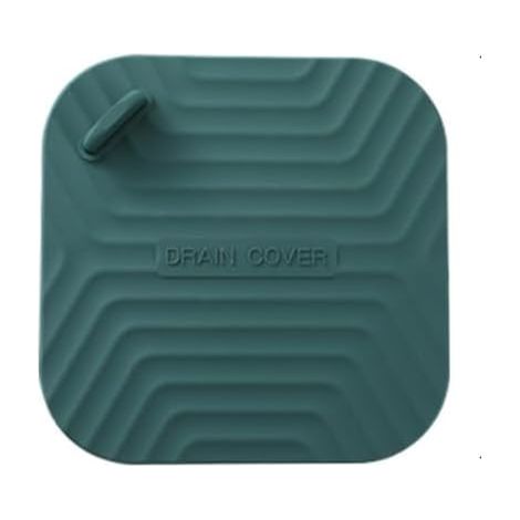 Sink Stopper, Silicone Bathtub Stopper, Kitchen Sink Drain Stopper, Bathroom Drain Stopper, Shower Sink Drain Stopper, Laundry Sink Drain Stopper (Green Square) (1/3)