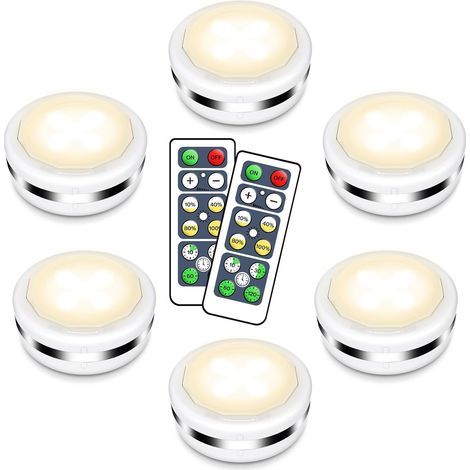 Puck-Leuchten, Helligkeit einstellbar, kabellose LED-Lampe, Fernbedienung, für Küche/Schlafzimmer (1/5)