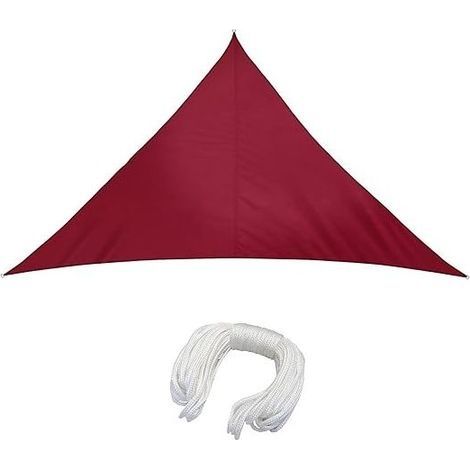 Voile d'ombrage Pare-Soleil Triangle isocèle, Hydrofuge, Brise-Soleil pour terrasse Jardin Balcon, Tissu Polyester 300 x 300 x 300 cm, Bordeaux (1/5)