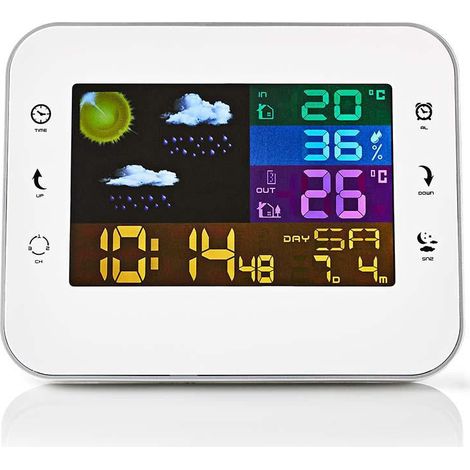 Station mã©tã©o avec capteur extã©rieur sans fil prã©visions mã©tã©orologiq - Nedis - west402wt (1/5)