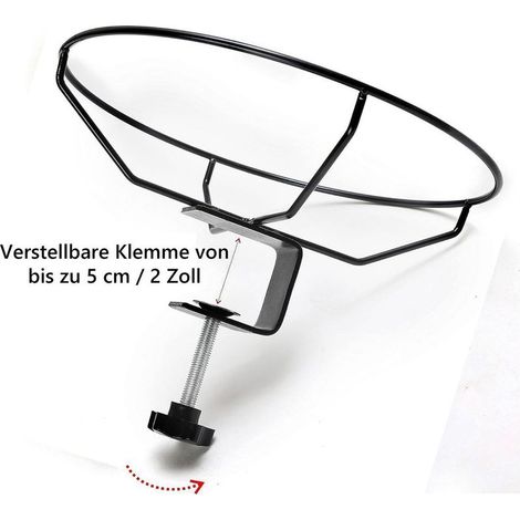 Großes Vogelbad für Balkon und Garten, Ø 30 cm, frostbeständig, sturmsicher, Edelstahl, Hänge-Vogelbad mit Geländerhalterung (1/5)