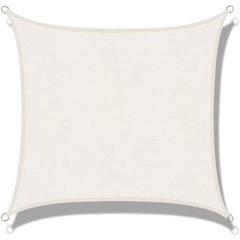 Voile d'ombrage (HDPE) Rectangulaire 3 x 3m Crème Protection des Rayons UV pour Terrasse Camping Extérieur Jardin (1/5)