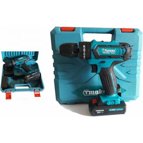 trapano avvitatore a batteria litio a percussione 26V doppia batteria + valigia (1/5)