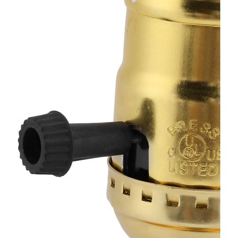 Douille E27 vintage pour applique murale avec interrupteur, idéale pour la décoration intérieure (220 V, couleur or). (1/5)