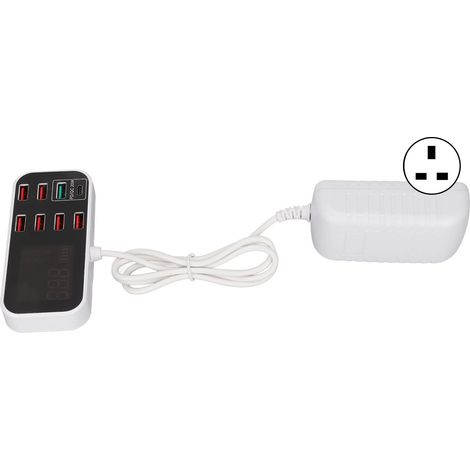 Station de charge USB 8 ports 40W 8A rapide Anwintk A9D+ multiprise PWM, compatible smartphones tablettes, chargeur multiprise 100‑240V fiche UK, plug and play. (1/5)