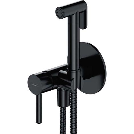 OMNIRES Y - Miscelatore per bidet ad incasso, con doccetta, con corpo, nero SYSYBI2BL (1/2)