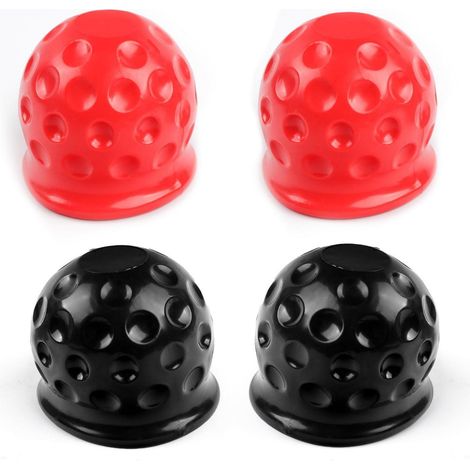 4x Anhängerkupplung Abdeckung 50mm Gummi Staubdicht Wasserdicht Kugelkopf Schutz Schwarz Rot (1/5)