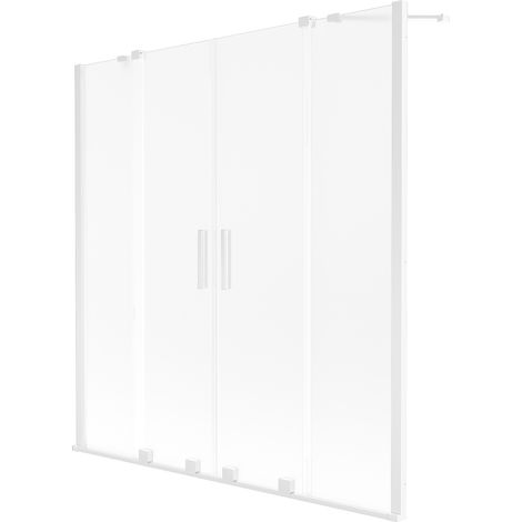 Mexen Velar Duo Badewannenabtrennung 2-flügeliges Schiebesystem 160 x 150 cm, satiniert, weiß - 896-160-000-32-20 (1/2)