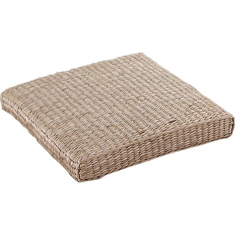 Coussin de siège Japonais - Tapis de Tatami en rotin Classique Tapis de Yoga tissé à la Main en Paille, Coussin de siège Plat pour décoration de Salon de Jardin (1/5)