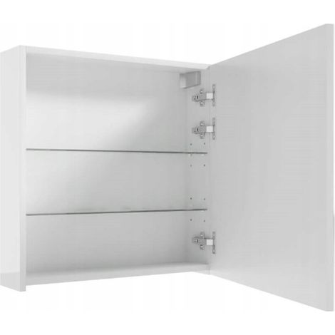 Armoire de salle de bain suspendue blanche Salsa avec miroir 60x60x15 cm (1/3)