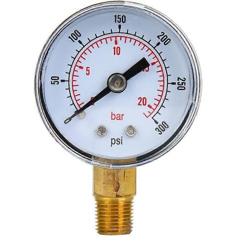 Mechanisches Manometer mit 1/8-Zoll-BSPT-Bodenanschluss für Luft, Öl und Wasser (0-300 psi 0-20 bar)