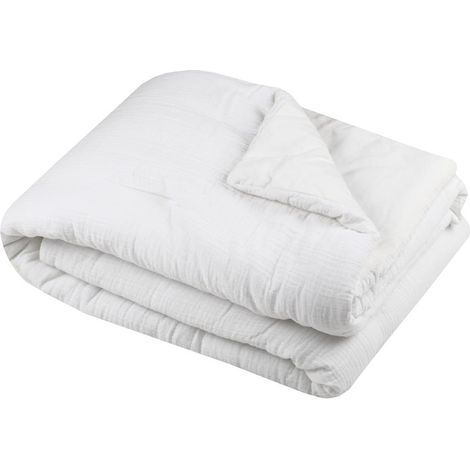 Plaid ou Edredon en gaze de coton 125 x 150 cm Colors ecru (1/3)