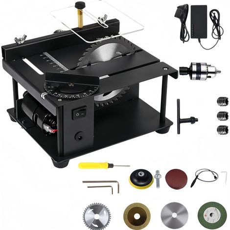 Scie circulaire portative, machine artisanale de meulage et de découpe avec une profondeur de coupe de 35 mm et un angle de coupe réglable de 0 à 90°, compatible avec le sciage du bois dur, de l'acryl (1/5)