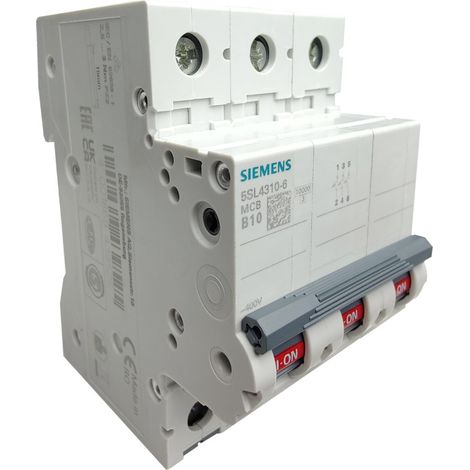 Disyuntor Siemens B10A, fusible trifásico de 10 kA, número de pieza 9525 (1/5)