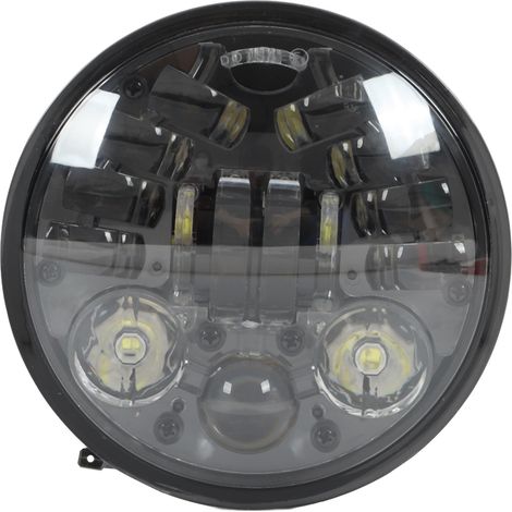 Projecteur LED Moto 5.75 pouces 6000K Blanc 3000LM, Optique Universelle avec Dissipateur Thermique, Étanche IP67, Phare Avant Complet (1/5)