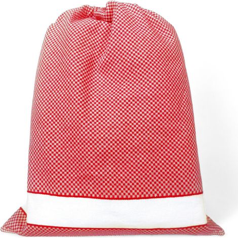 EasyZip Sacca Asilo con Nome - Tela Aida da Ricamare - Sacca in Puro Cotone, disponibile in 9 Colori, Resistente e Made in Italy Rosso Cm. 40x50