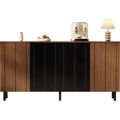 GagaBuffet 160x35x80 cm noyer noir 4 portes (1/5)