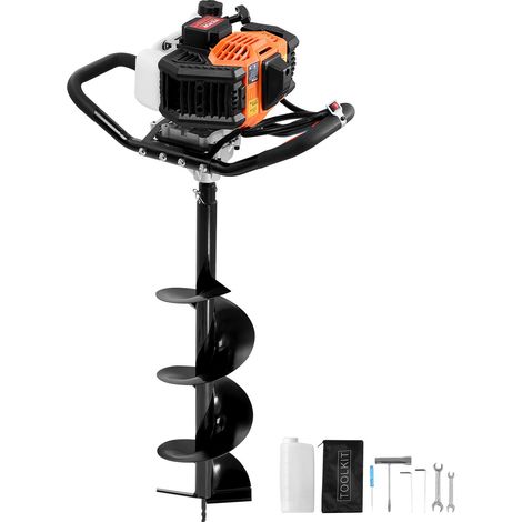 Tarière à Essence, 43 CC, Tarière Thermique de Plantation 1250 W avec Foret 200 mm, Tarière Spirale Moteur Puissant Grande Puissance, pour Plantes de Jardin, Jardinage, Planter, Creuser de Trous (1/5)