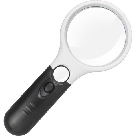 Kompakte Lupe mit Beleuchtung (20-fache, 3-fache und 5-fache Vergrößerung) und 3 hellen LEDs. Leicht und handlich, ideal für Senioren zum komfortablen Lesen von Kleingedrucktem (1/5)