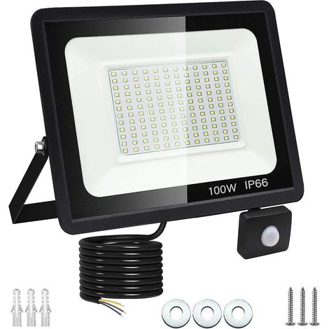 Projecteur LED extérieur avec détecteur de mouvement, lumière de sécurité blanc froid (1/5)