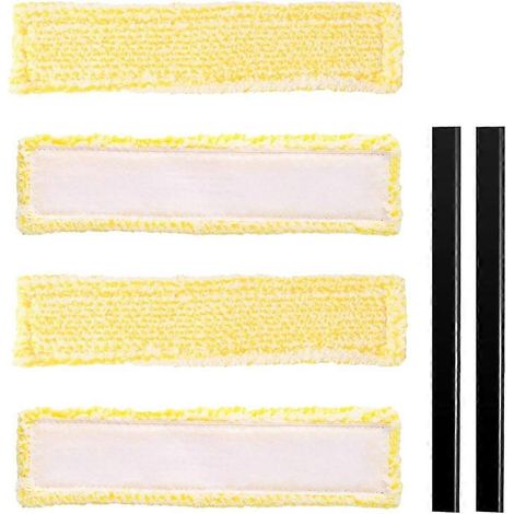 Fensterputz-Moppbezug-Set, Ersatz-Mikrofaser-Moppbezug mit 2 Gummilippenabziehern, hoch saugfähig (1/5)