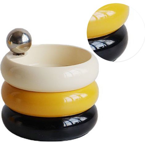 Boîte à bijoux rotative en mélamine, multi-usage, organisateur de bijoux à plusieurs niveaux pour bureau, porte-boucles d'oreilles et colliers, trois couleurs (1/5)