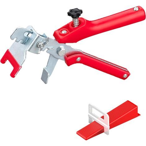 Kit Nivellement Carrelage avec 1 Pince, 2mm 400 Pièces Clips, 200 Cales Réutilisables, Système Croisillon Joint Carrelage Autonivelant, Outillage Niveleur Carrelage pour Bricolage et Professionnels (1/5)
