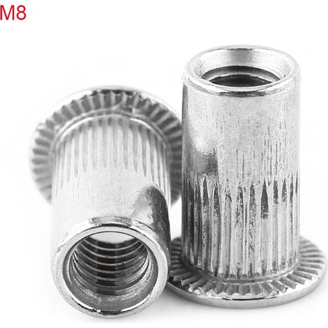 M3-M8 Flachkopf-Blindnietmutter-Einsatzmutter-Schraube Edelstahl (M8) (1/5)