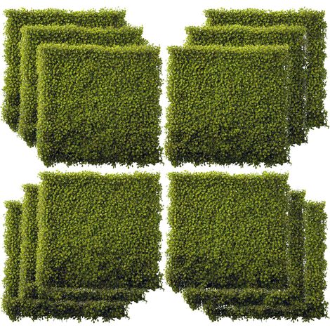 Green Artificial Boxwood Panels 12 Pieces for Garden 50 x 50 cm (1/5)