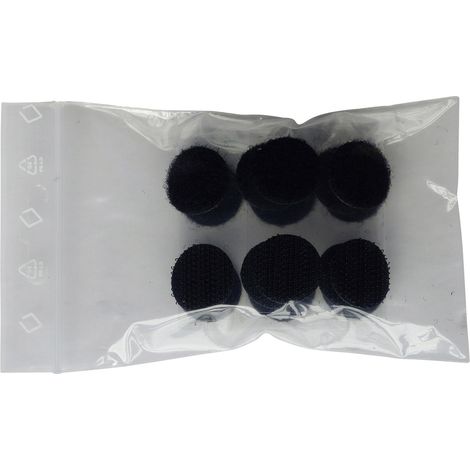 TRU COMPONENTS 685-330-Bag Klettpunkte zum Aufkleben Haft- und Flauschteil (Ø) 20 mm Schwarz 8 Paar (1/5)