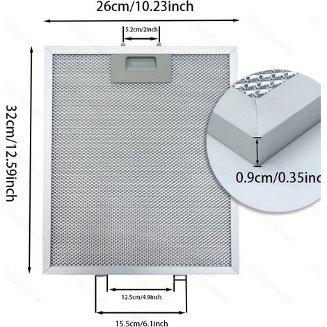 Ersatzfilter für Dunstabzugshauben, 320 x 260 x 9 mm — W10169961A W11245983 GXI6536DXS0 GXI6536DXS1 GXI6536DXS2 GXI6536DXS3 GXI6536DXS4 GXW6530DXS0 GXW6530DXS1 GXW6530DXS2 (1/3)