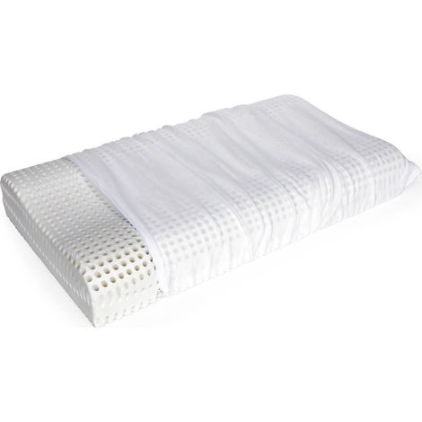 Talamo Italia - Guanciale Origano, Cuscino per letto, Poggiatesta imbottito, Cuscinetto per camera da letto, Made in Italy, 70x41 h12 cm, Bianco