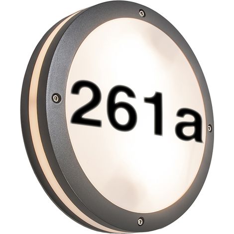 Outdoor Wall Light Anthracite with House Number IP54 - Glow (1/3)