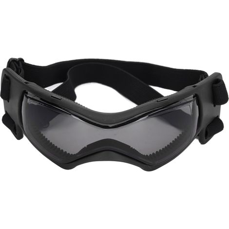 Lunettes de protection UV pour chien, anti-buée, étanches, avec bande ajustable et monture souple. Idéales pour promenades, vélo et fêtes. Modèle noir élégant. (1/5)