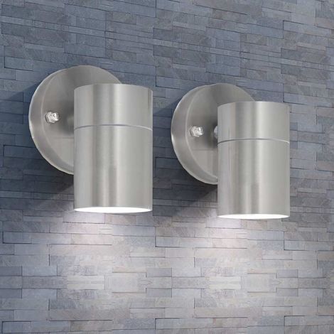 vidaXL Lámpara de pared exterior 2 uds acero inoxidable descendente (1/5)