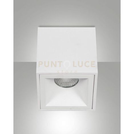 PEREZ PLAFONIERA BIANCA QUADRATA 1 LUCE ATTACCO GU10 L.9CM