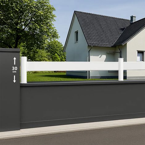 Module de clôture PVC blanc ajouré H 30 x L 150 cm 1 lisse horizontale (1/2)