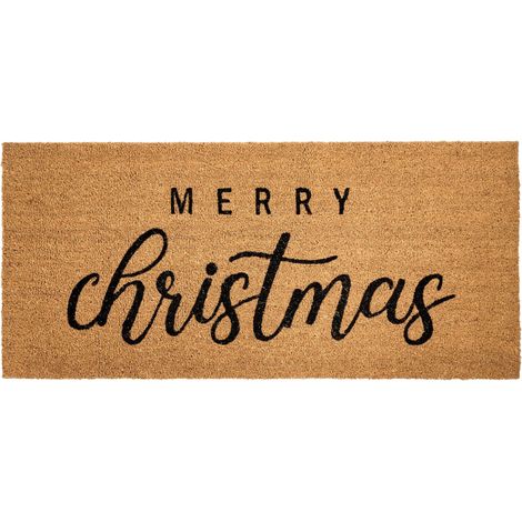 Fußmatte TIKUB Naturfarben 55 x 120 cm Weihnachtsmotiv Kokosfasern